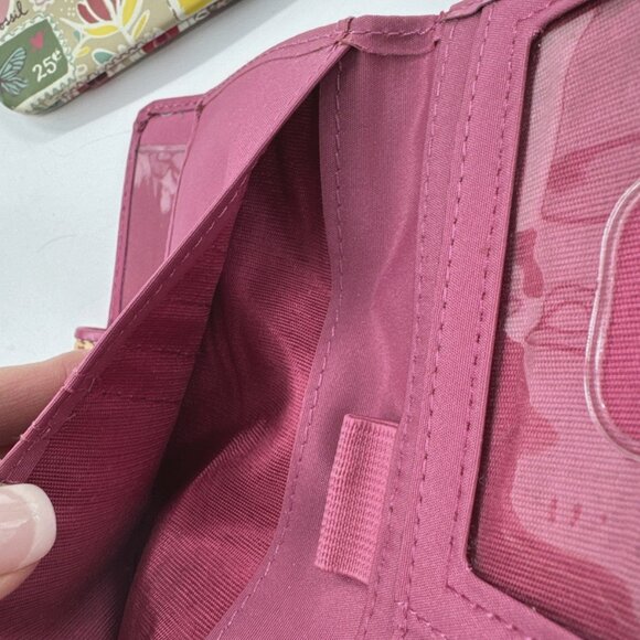 Fossil Logo All Over Checkbook Wallet & Matching Coin Purse License Slot Lot 2 - Picture 9 of 11